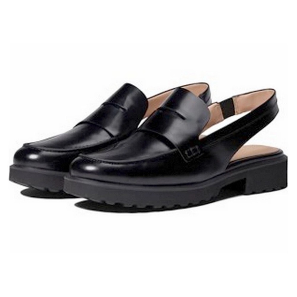 Cole Haan Black Leather Slingback Flats